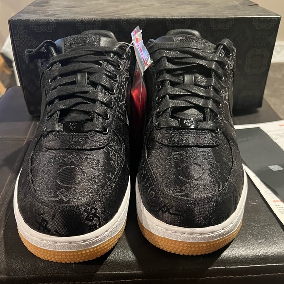 Nike Air Force 1 Low x Fragment x CLOT Black Silk CZ3986-001 Size 8.5 - Picture 6 of 10